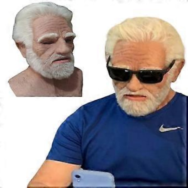 Realistisk Gammal Mans Ansiktsmask Latexmask Halloween Karneval Rynkig Gammal Person Mask Vuxen Utklädnad Kostym Rekvisita