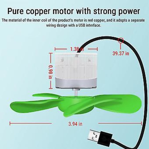 Solcelle USB Lille Loftventilator, Powerbank, Udendørs Ventilationsventilator til Sukkulenter, Kæledyrsplante, Lille Elektrisk Ventilator til Studerende, Ventilatorer & Køling