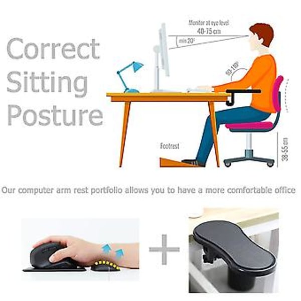 Computer Armlæn til Skrivebordsforlænger, ergonomisk Armlæn
