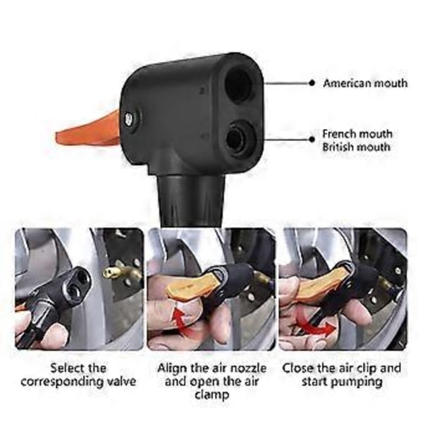 Sykkeldekk Luftpumpe Inflator Multi-bruk Sykkelpumpe Kobling for Hodepumpe Adapter for Ventil for Sykkel Sykkel Erstatning