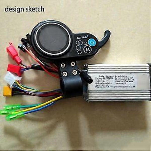36v-48v 350w Motor Borstlös Kontroller LCD Display Panel Tumgas Elcyklar Scooter