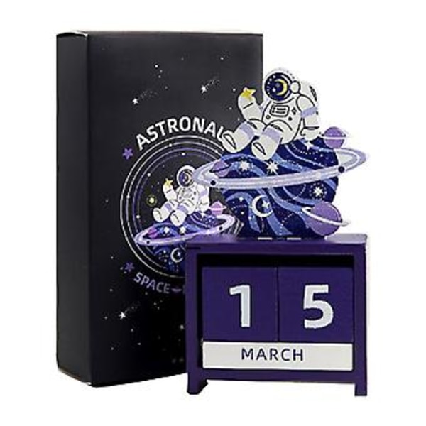 Skrivbordskalender i trä, Evighetskalender i trä Nedräkning Månad Datum Block Kalender Träkalender Design i världsklass