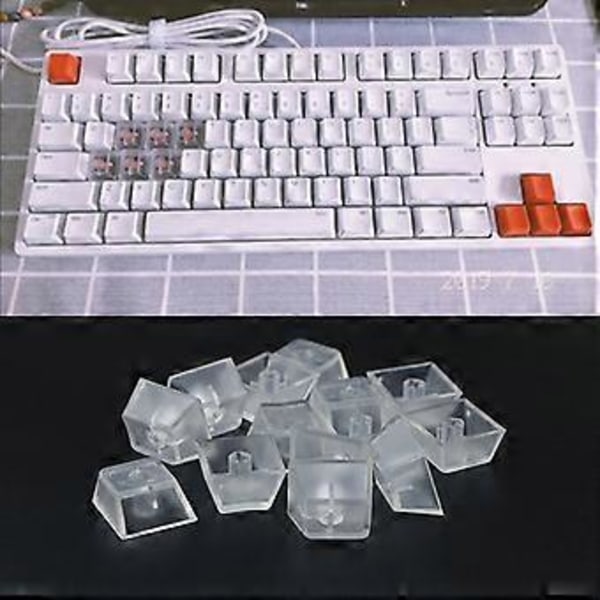 Gaming Tangentbord 10st Cherry Profil R4 Transparent Lager ABS Matt Bakgrundsbelysta Tangenter för Mekaniskt Tangentbord DIY