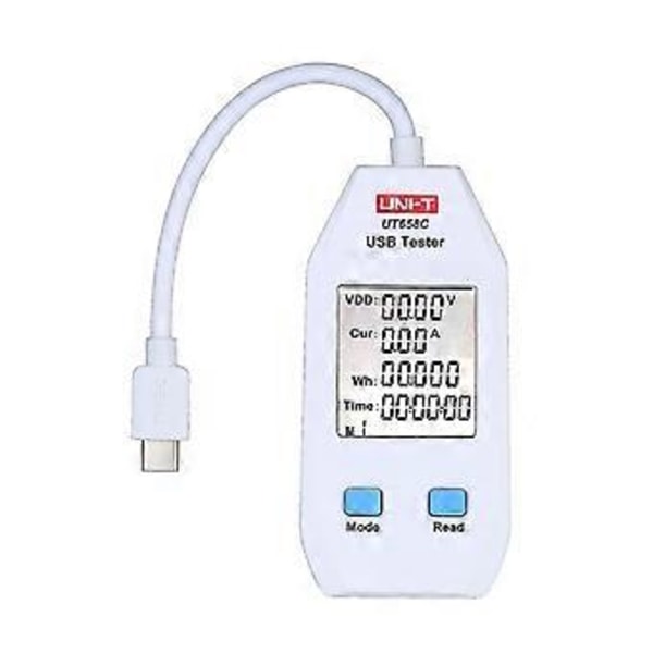 USB Strømmåler LCD USB Tester Detektor Voltmeter Amperemeter Digital Strømkapasitetstester (UT658C)
