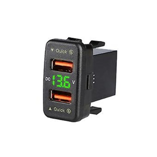Qc3.0 Billader Dobbel USB Konverteringstilbehør For Grønt Lys Størrelse: 40x22mm C 12/24v