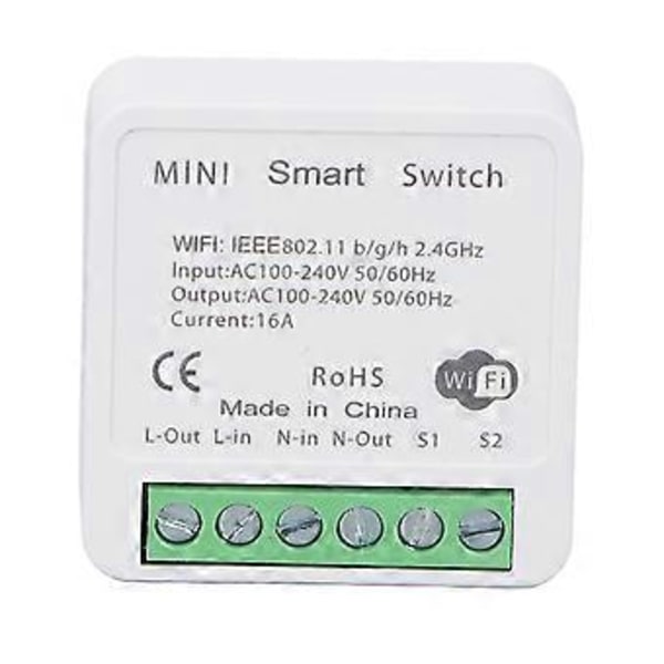 Smart WiFi Switch Modul Mini Fjernbetjening Afbryder til Husholdningsapparater AC100240V
