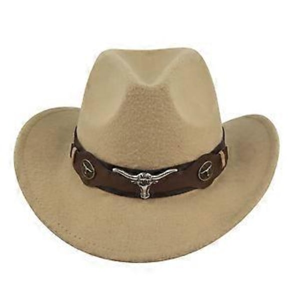 Cowboyhatt Retro Jazzhatt Silverkedja Ulltopp Hatt Filt Hatt Retro Faux Får Hatt Cowboyhatt