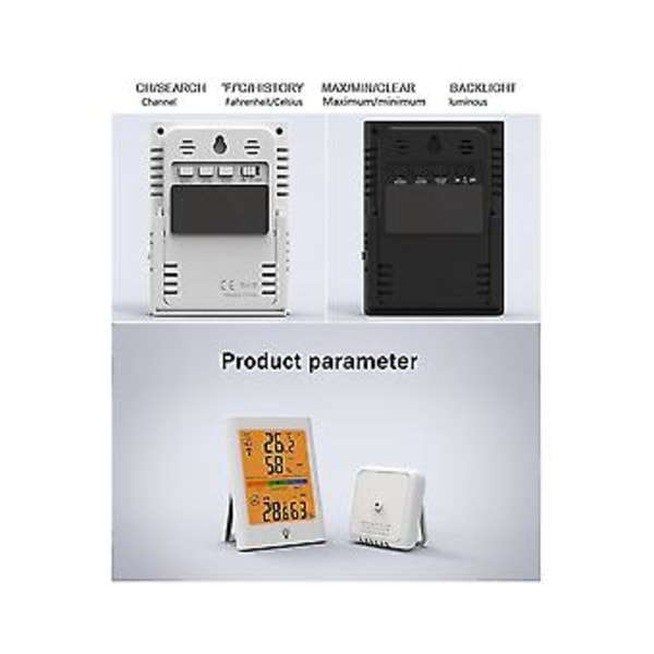 Digital Inom- och Utomhustermometer och Hygrometer B