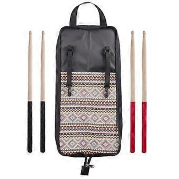 Trommestikkbag Trommestikkveske med 5A Trommestikk Gave til Trommeslagere, Nybegynnere