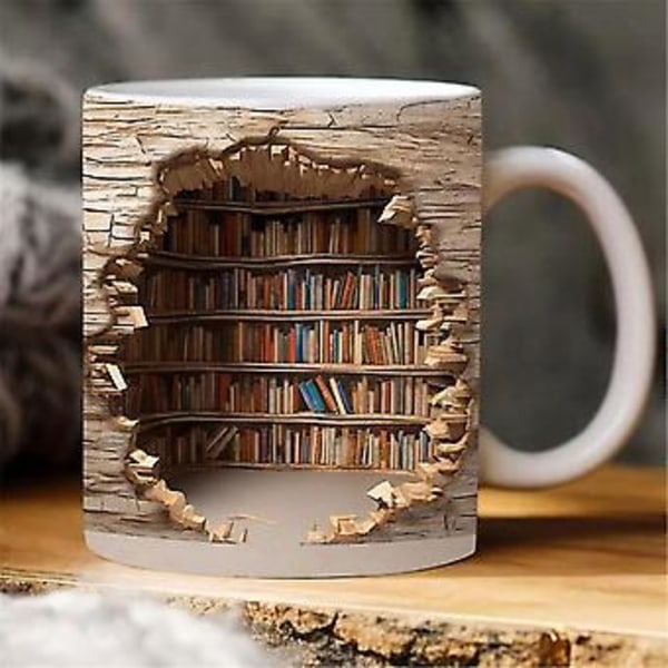 3D Bokhyllkrus Et Bibliotekhyllekrus, Design Multi- Keramisk Krus, Krus,a
