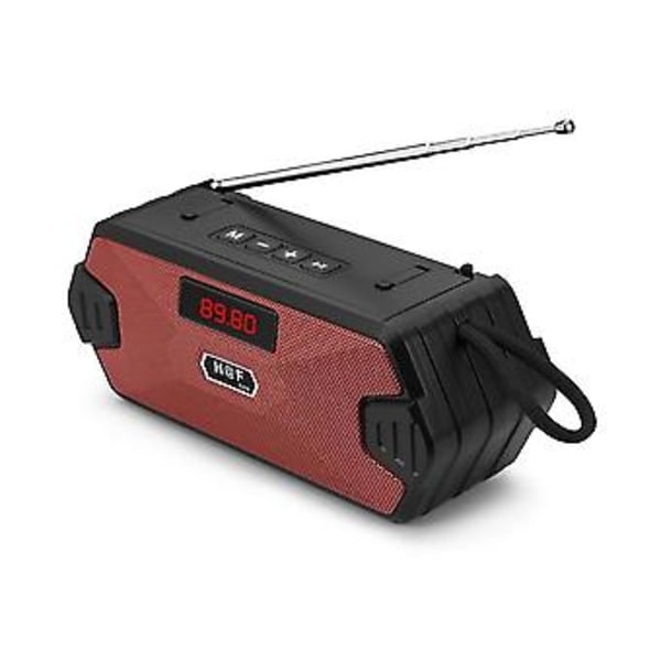 Bærbar Tann Mini Subwoofer Tf Usb Ser Fm Mottaker/radio Med Fm Rød