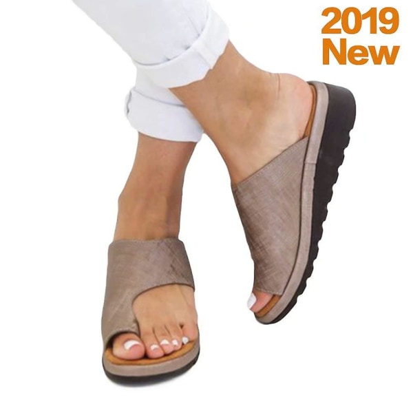 Komfortable sandalsko til kvinder - Platform-kilesandaler til sommerstrandrejser