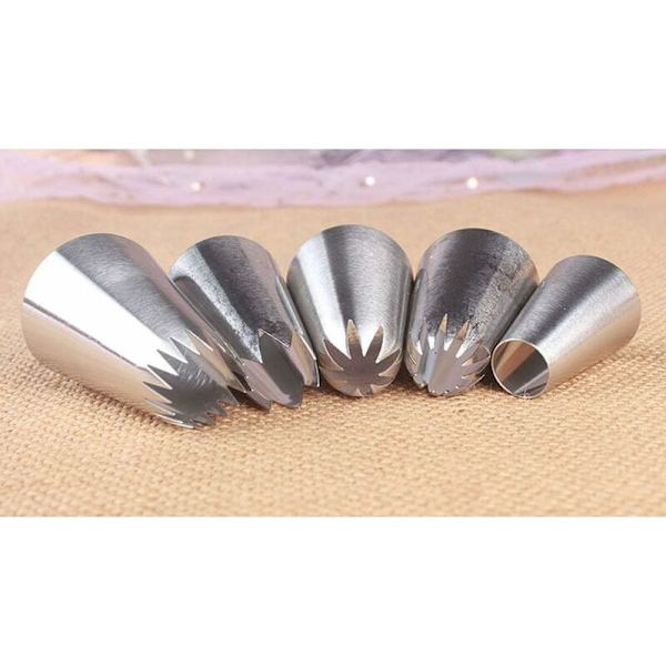 5 store kakepynt munnstykker, glasur tips for sprøyteposer, for kake og cupcake dekorering-Fei Yu