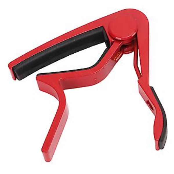 Gitarr Capo Stark Fjäder Reptålig Hög Hårdhet Legering Gitarr Capo med 5 Plektrum Röd