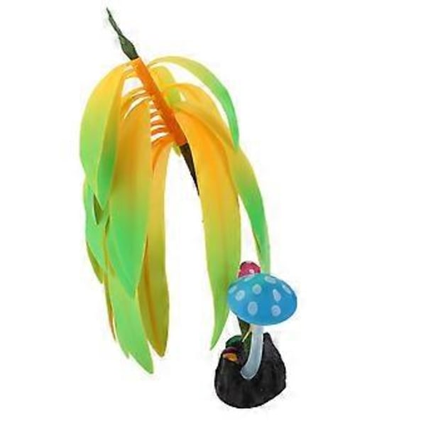 Silikon Korallplante Dekorasjoner Glødende Kunstig Ornament for Fisketank og Akvarium Dekor