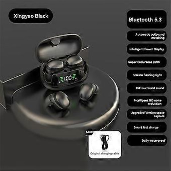 Mini Usynlige Søvnørepropper Bluetooth 5.3 HiFi Stereo Øretelefoner Lav Latency Trådløse Ørepropper med Mikrofon til Arbejde, Musik C