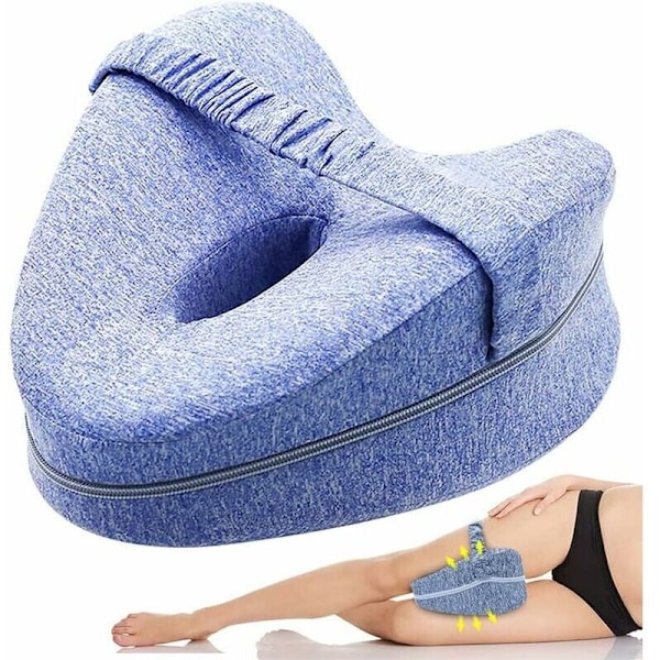 Pillow, Side Sleeper Knee Pillow. Leg Lift Cushions. Comfort Leg Pillow. Knee Pillow for Sleeping. Orthopedic Memory Foam Leg Pillow (Blue)