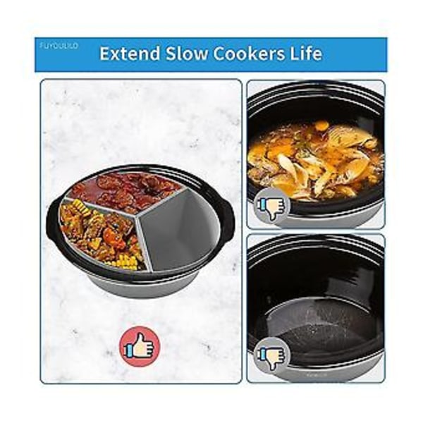 Slow Er S, 3-i-1 Silikone Slow Er Divider Passer til 6qt Oval og Rund Gryde Divider ()