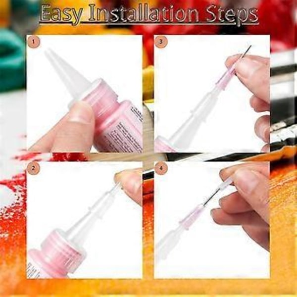 12 kpl tarkkuusapplikaattorikorkkeja - Tarkkuuskärkiapplikaattorikorkit 2 unssin akryylimaalipulloille DIY-askartelijoille