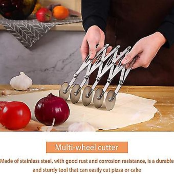 5-hjuligt Bakverk Pizza Hjul H S Exble Pizza Skärare Ba
