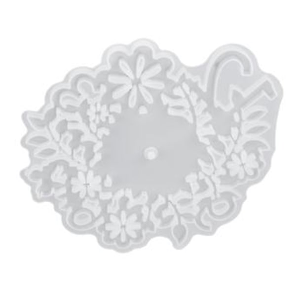 Blad Blomst Klokke Skive Form - Hvit Gjenbrukbar Silikon for Unike DIY Hjemmeinnredningsgaver