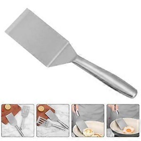 Stekspade i rostfritt stål, platt stekspade, stor fiskvändare, grillspade, grillskrapa, biffspade, pannkaksspade B