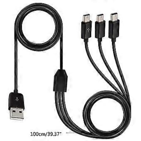 USB2.0 Type-A Han til 3 Mini USB Han 5pin Data Oplader Kabel 480Mbp Synkroniserings Strømkabel Splitter 3 i 1 1M