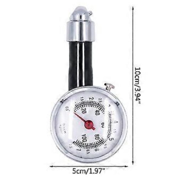 Nøyaktig Lufttrykksmåler Dekktrykk 0-100PSI Luftmåler Tester for Lastebil Bil Sykkel