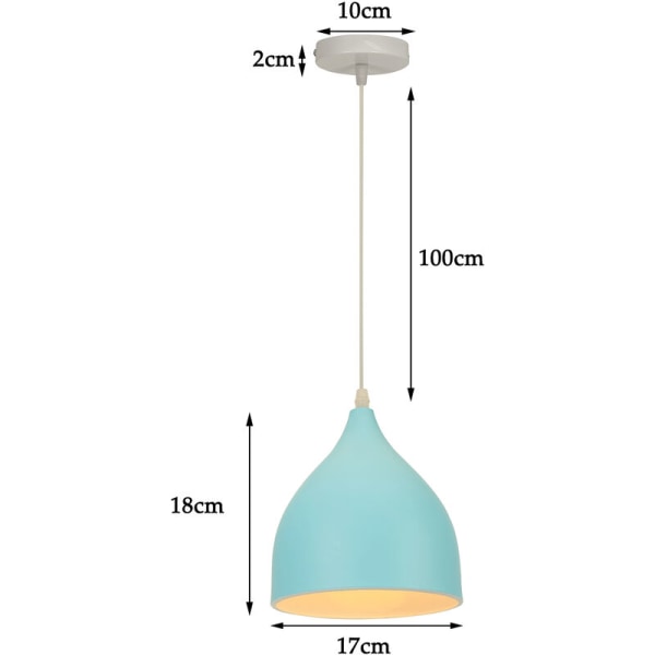 Modern hängande taklampa inomhus metall taklampa justerbar ljuskrona för kök loft restaurang blå