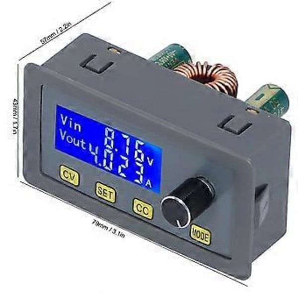 Professionell 5A DC Justerbar Step Down Strömförsörjningsmodul Spänning Ström Effektmodul