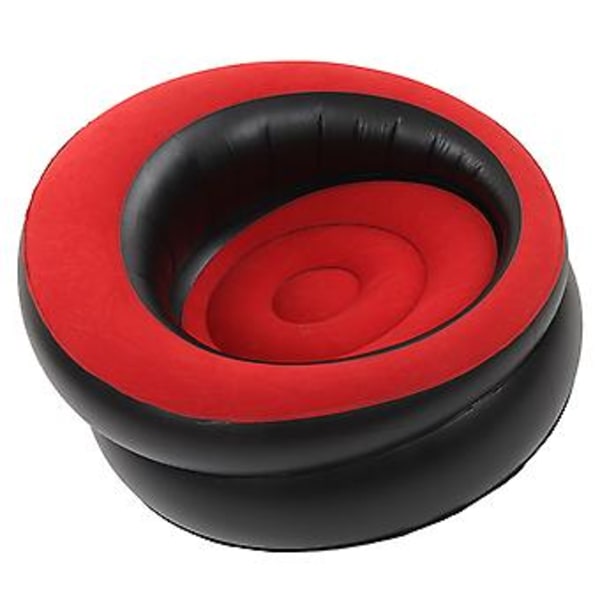 Oppustelig Sofa Flocking Luft Sofa Simpel Oppustelig Stol til Stue Soveværelse Læseværelse Kontor Altan Rejse Rød