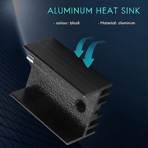 10 kpl 21x15x11mm Musta Alumiininen Jäähdytyslevy TO-220 Mosfet Transistoreille
