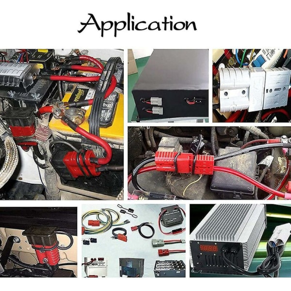 2 st 350a 2awg Batterianslutningskabel Snabbkopplingskit För Anderson-kontakt För Atv Vinsch Re