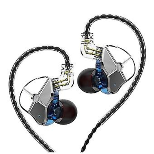 St1 1dd+1ba Hybrid Drive Unit In-ear Hovedtelefoner 2pin 3.5mm Hifi Hængeøre Løbe Ring Jern Subwoofer Hovedtelefoner Blå