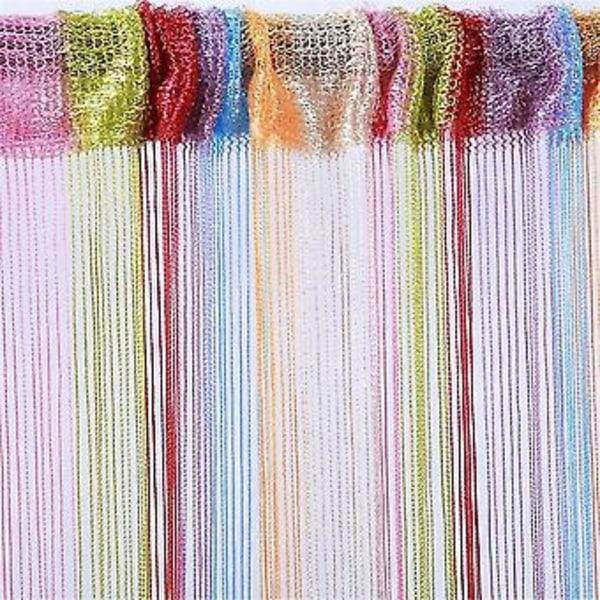 String Gardinpanel, Glitter Dør Vegg Vindusdører Panel Flueskjerm Frynser Romdeler Persienner, Dekorativ Duske Bånd Stripe Sølvskjerm For