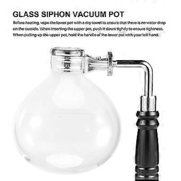 Kaffesyfonkanna Tillbehör - 3/5 Kopp Högkvalitativ Glas Syfon Vakuum Kaffebryggare Delar Ersättning (B)