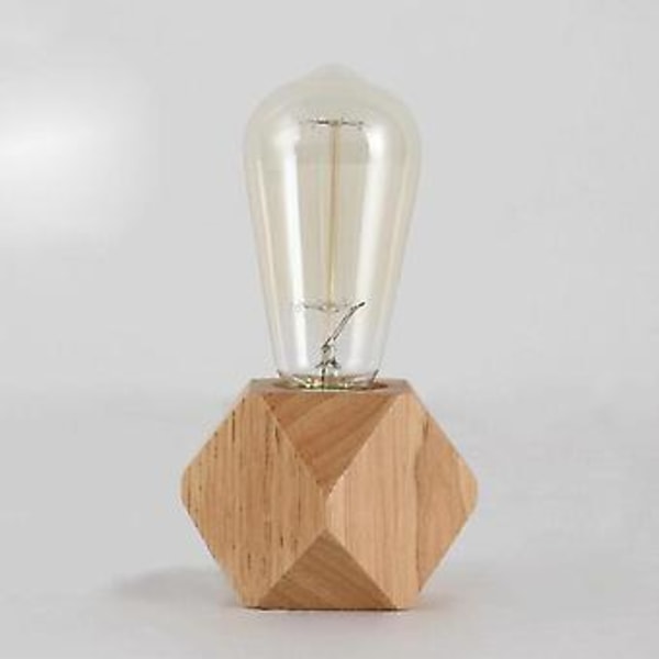 Modern Bordslampa E27 Trä Skrivbordslampa Diamant Sänglampa För Hem/Sovrum/Vardagsrumsinredning Eu-p