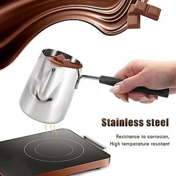 Rustfri Stål Smør- og Kaffekande, Mælkekande med Tud - (350ml)