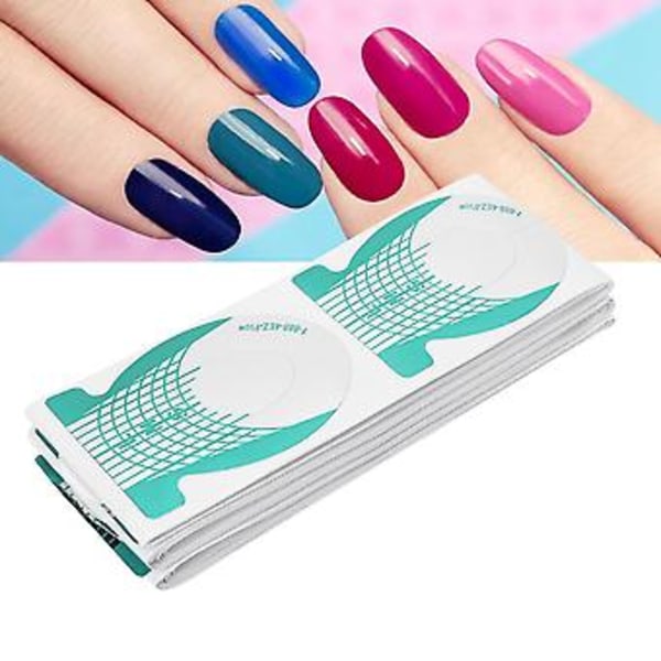 100 stk. Negle Manicure Form Holder Negle Kunst Tip Forlænger Guide Sticker Manicure Værktøj (YC06)