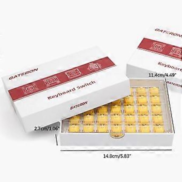 35 st Gateron CAP Switch Milky Gold Switch för Mekaniskt Tangentbord 50m Guld Gul med Akrylbas för Fodral