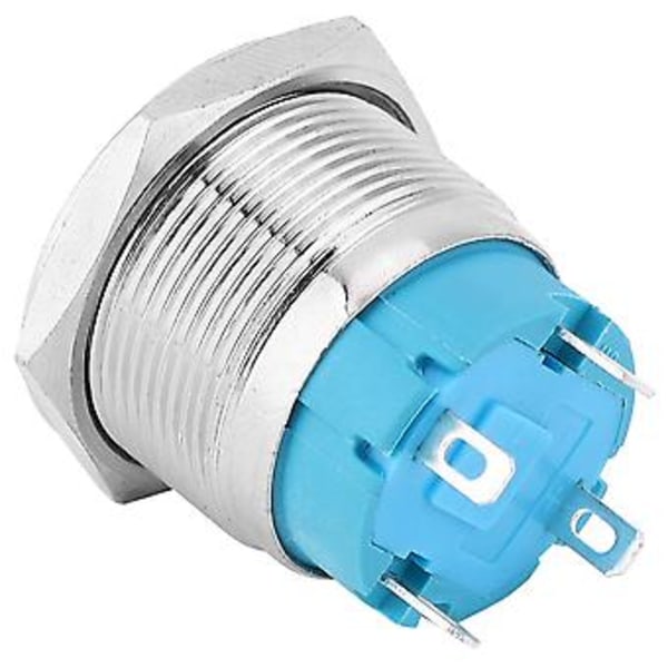 2 st 4-stifts självlåsande tryckknappsbrytare med ringljus 22mm IP65, Blå 3-6VDC för båt- och bilmodifiering