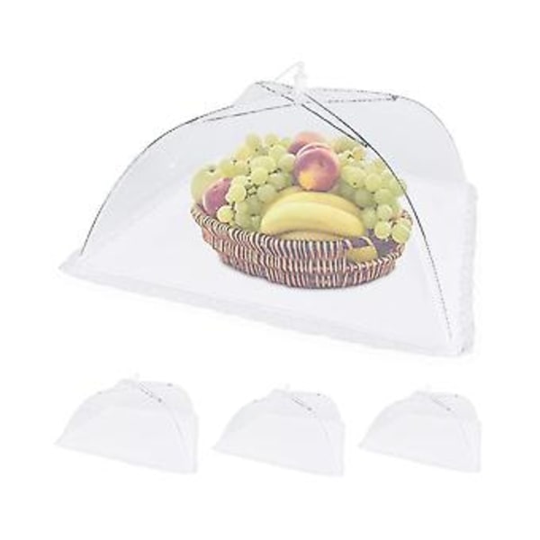 4-pack Mesh Matskydd - 35,5 cm/40,5 cm/43 cm Pop-up Mattskydd Tält Återanvändbart Hopfällbart Mat N