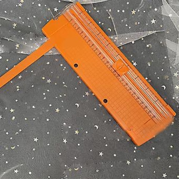Orange Pappersskärare: Liten Mini Vikbar med Tydlig Skala för Gradfria Scrapbook-klipp