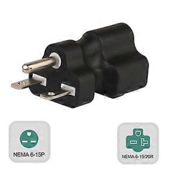 DIY Återkopplingsbar Strömkontaktadapter Nema 6-15P Hane till Nema 6-15/20R Hona