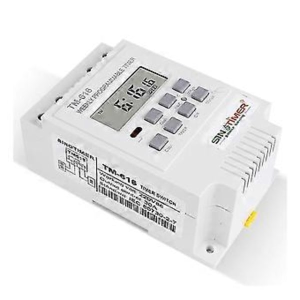 Tm616w-2 30a 220v Elektroninen Viikoittainen Ohjelmoitava Digitaalinen Aikakytkin Rele Ajastin Ohjaus Ajastin Din