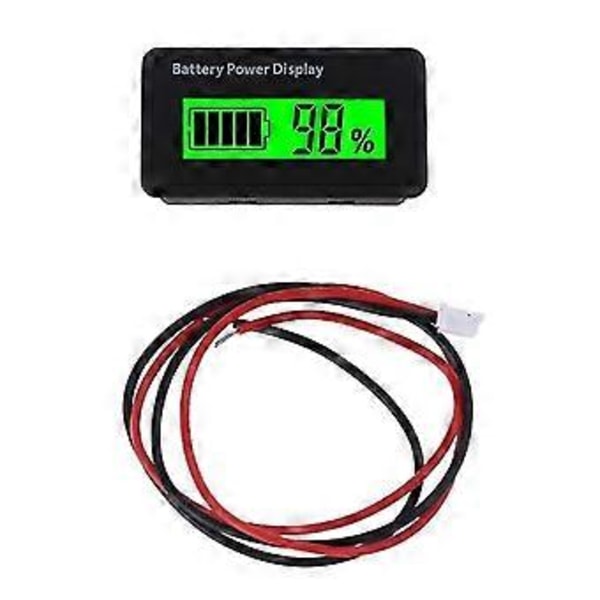 12v 24v 48v Batterikapacitetsmätare Universal LCD Batteri Voltmeter Display