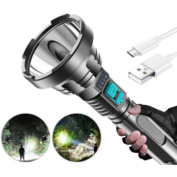 LED-taskulamput, erittäin tehokkaat lumenit, superkirkas taktinen taskulamppu, ladattava, vedenpitävä taskulamppu hätätilanteisiin, ulkoiluun, kotiin, retkeilyyn, hei