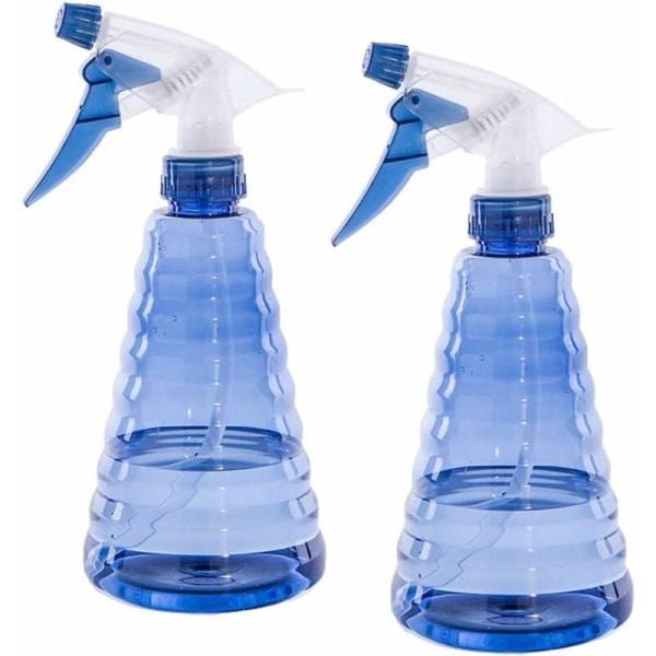 2 stk tomme sprayflasker, 500 ml påfyllbar tom sprayflaske av finplast, transparente spraybokser, for frisør, plante, frisørsalong