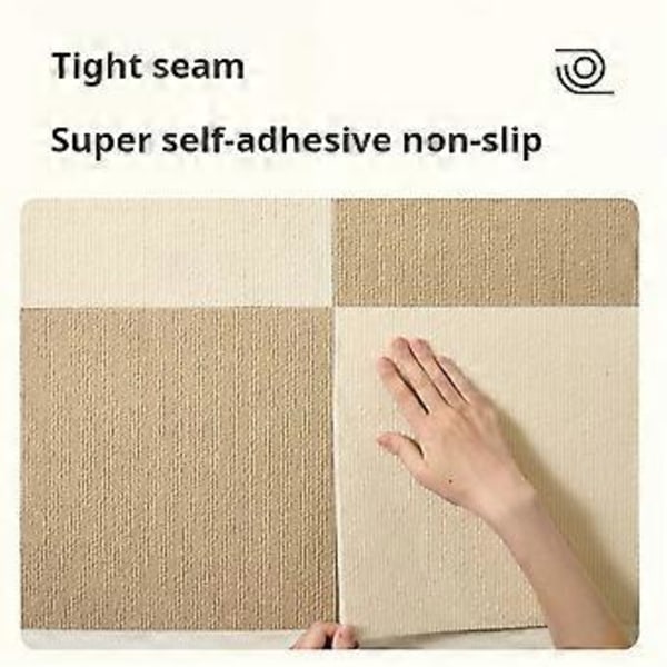 Itseliimautuvat kokolattiamatot 30x30cm - Helppo asentaa lattiamatot kotiin, toimistoon, eteiseen, työhuoneeseen ja makuuhuoneeseen, DIY sisustus B