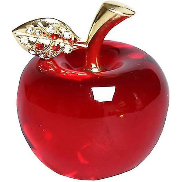 Jul Kristall Röd Äpple Pappersvikt Glas Hantverk Heminredning Bil Prydnader Figur Miniatyr Souvenir Gåvor(kristallblad)